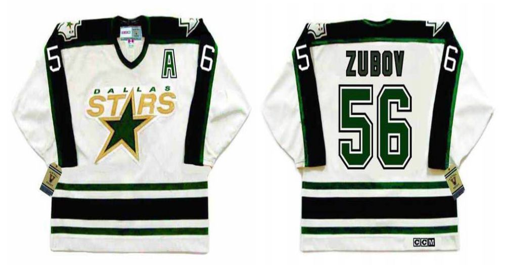 2019 Men Dallas Stars 56 Zubov White CCM NHL jerseys